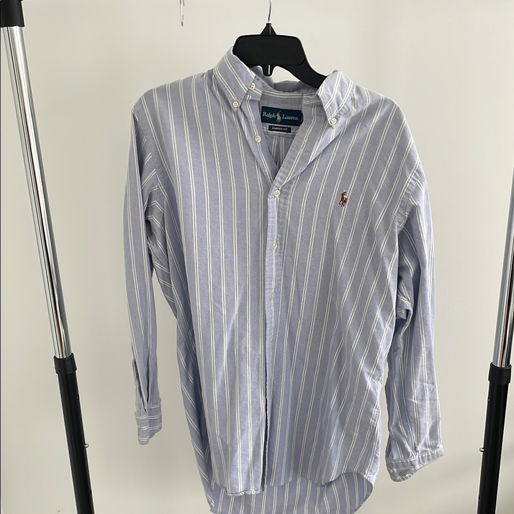 Polo by Ralph Lauren Men's Blue Striped Shirt